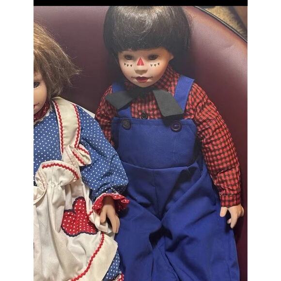 Large Vintage Raggedy Ann and Andy Porcelain Face And Hands - Picture 14 of 16